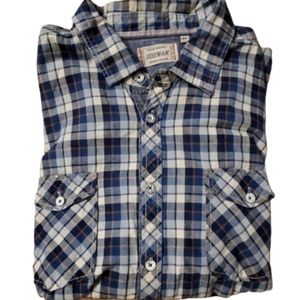 Jeremiah Mens Blue Plaid‎ Buttondown Shirt Size XXL